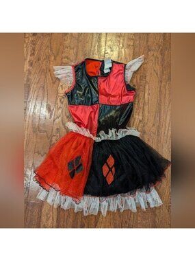 Rubie's Harley Quinn Deluxe Child Costume Tutu Dress Size Large 10-12